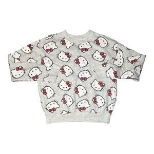 Hello Kitty Gray All Over Print Sweatshirt Small